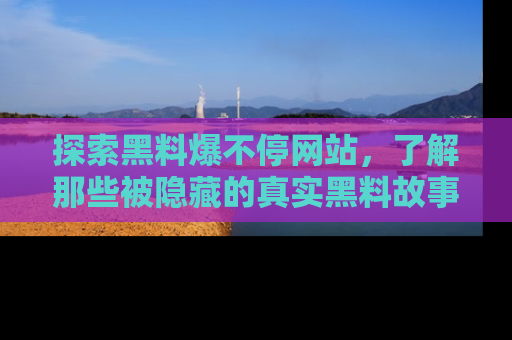 探索黑料爆不停网站，了解那些被隐藏的真实黑料故事