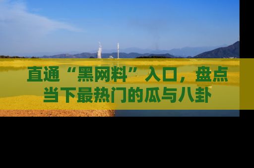 直通“黑网料”入口，盘点当下最热门的瓜与八卦